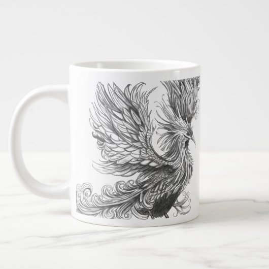 Mythologischer Phoenix-Becher Jumbo-Tasse (Links)