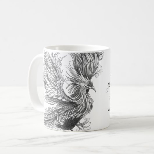 Mythologischer Phönix-Becher Kaffeetasse (Vorderseite Links)