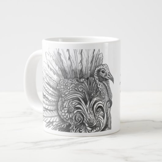 Mythologischer Truthahn-Becher Jumbo-Tasse (Vorderseite Links)