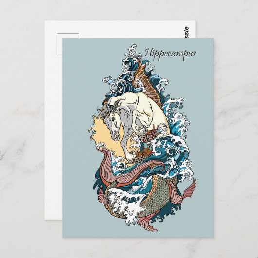 mythologisches Seepferd Postkarte (Vorne/Hinten)