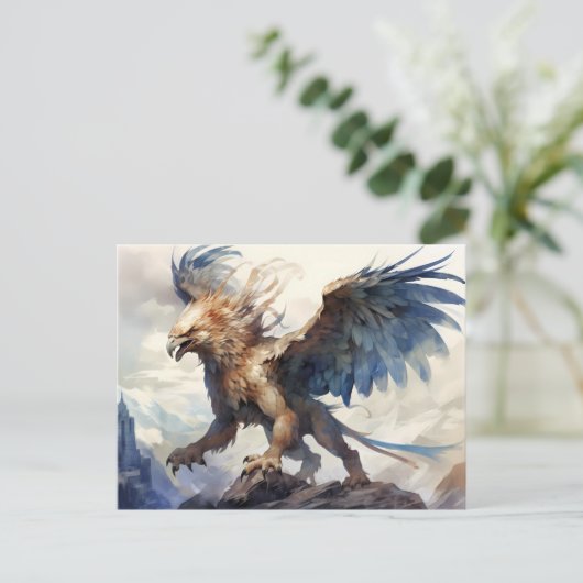 Mythology Griffin Gryphon Postkarte (Stehend Vorderseite)