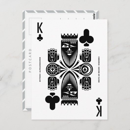 Mythos Chronos King of Clubs Postkarte (Vorne/Hinten)