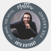 Mythos der Holzkohle-Grau-Foto Runder Aufkleber (Vorderseite)