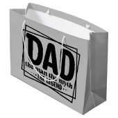 Mythos des coolen Vaters Große Geschenktüte (Rückseite Schrägansicht)