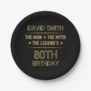 Mythos Legend zum 80. Geburtstag Pappteller