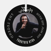 Mythos-Legende Foto Geburtstag Ornament Aus Glas (Rückseite)