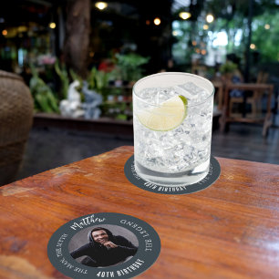 Mythos-Legende Foto Holzkohle Grau Geburtstagspart Runder Pappuntersetzer