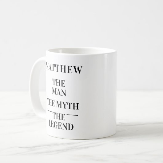 Mythos-Legende Foto Schwarz-weiß Kaffeetasse (Vorderseite Links)