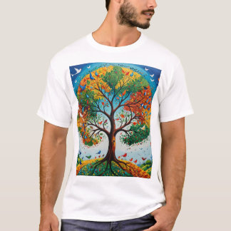 Mythos Tree of Seasons - Gond Art T-Shirt