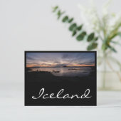 Myvatsee schwarzer Sonnenuntergang im Eisland Post Postkarte (Stehend Vorderseite)