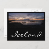 Myvatsee schwarzer Sonnenuntergang im Eisland Post Postkarte (Vorne/Hinten)