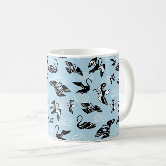 Myzenisches Inspiriertes griechisches Vogelmuster Kaffeetasse (VorderseiteRechts)