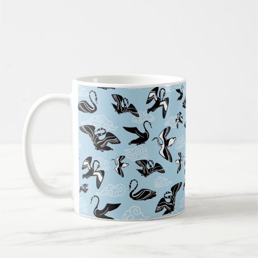 Myzenisches Inspiriertes griechisches Vogelmuster Kaffeetasse (Links)