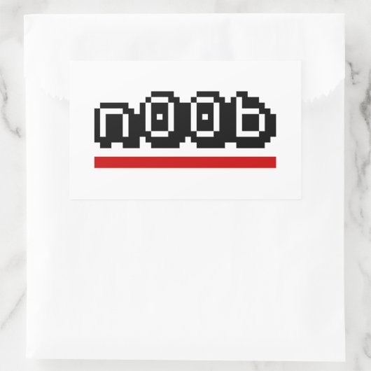 n00b rechteckiger aufkleber (Tasche)
