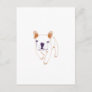 n014:französischer Bulldogge Postkarte