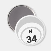 N34 Bingo Ball Kühlschrankmagnet (Vorderseite/Rückseite)