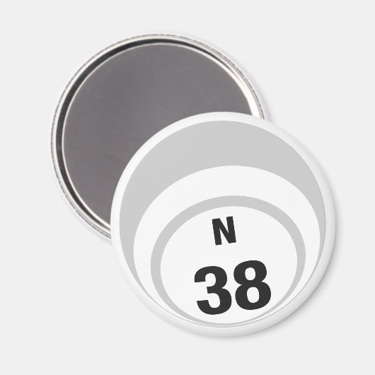N38 Bingo Ball Kühlschrankmagnet (Vorderseite/Rückseite)