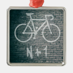 N+1 Bike Graffiti Silbernes Ornament
