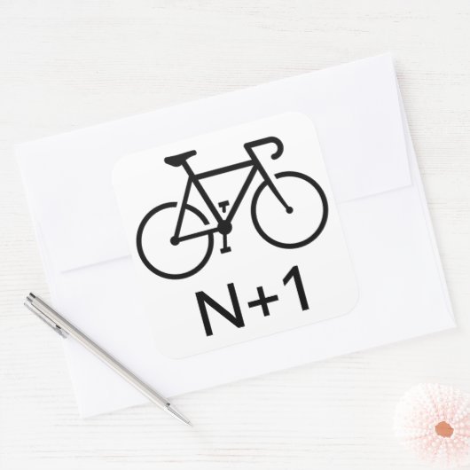 N+1 Bike Quadratischer Aufkleber (Umschlag)
