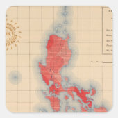 n 6 Verteilungstempel Quadratischer Aufkleber (Vorderseite)