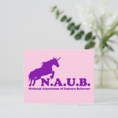 N.A.U.B Unicorn-Gläubiger Postkarte (Stehend Vorderseite)