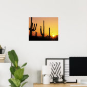 N.A., USA, AZ, Saguaro NP, Saguaro Sunset Poster (Heimbüro)