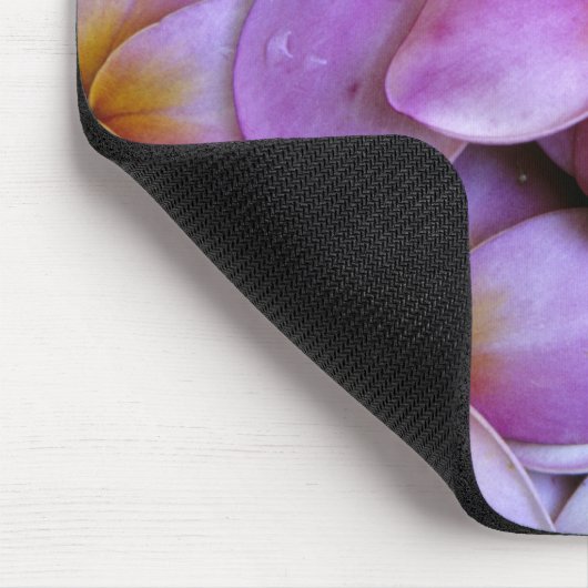 N.A., USA, Maui, Hawaii. Rosa Plumeria blüht. Mousepad (Ecke)