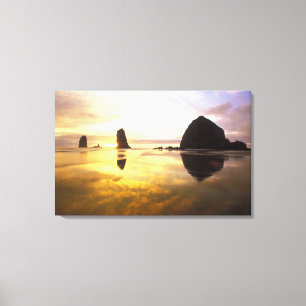 N.A., USA, Oregon, Cannon Beach Sonnenuntergang mi Leinwanddruck