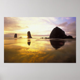 N.A., USA, Oregon, Cannon Beach Sonnenuntergang mi Poster
