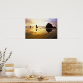 N.A., USA, Oregon, Cannon Beach Sunset with Poster (Küche)