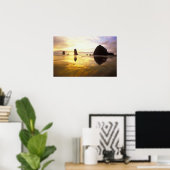 N.A., USA, Oregon, Cannon Beach Sunset with Poster (Heimbüro)