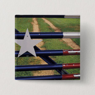 N.A., USA, Texas, Lake Buchanan, Texas-Flagge Button