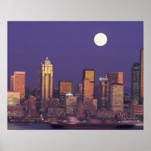 N.A., USA, Washington, Seattle Seattle Skyline Poster