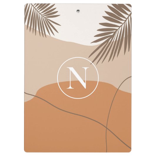 N - Anfangsbuchstabe N Abstraktes Design Klemmbrett (Rückseite)