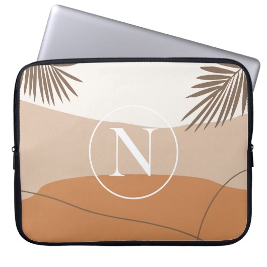 N - Anfangsbuchstabe N Abstraktes Design Laptopschutzhülle (Vorderseite)