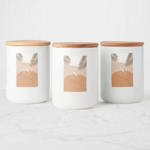 N - Anfangsbuchstabe N Abstraktes Design Lebensmitteletikett