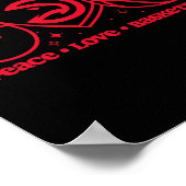 N Atlanta Hawks Peace Love Sketll Poster (Ecke)