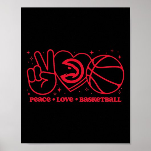 N Atlanta Hawks Peace Love Sketll Poster (Vorne)