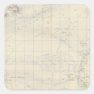 N Atlantik Quadratischer Aufkleber