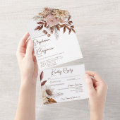 N. Barre - Rustikale Boho-Blush-Neutrale, blau All In One Einladung (Abreißen)