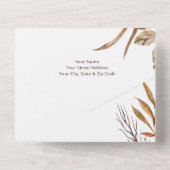 N. Barre - Rustikale Boho-Blush-Neutrale, blau All In One Einladung (Rückseite)