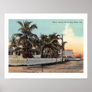 N. Beach St., Key West, Florida Vintage auf Deutsc Poster