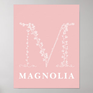 n Botanisches Monogramm Kinderzimmer-Poster Poster