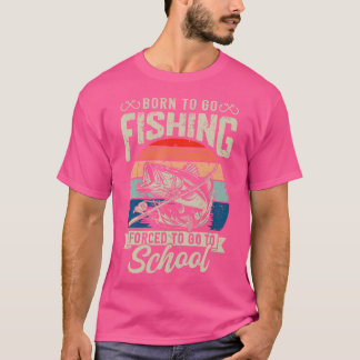 n Boys Fishing Forced To Go To School Bass Fish T-Shirt