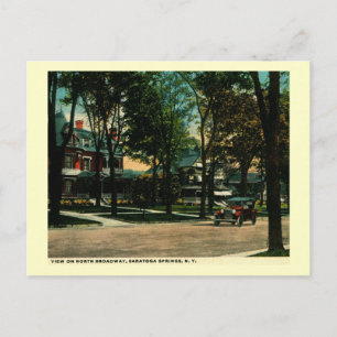 N. Broadway, Saratoga Springs, New York Vintage Postkarte
