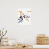 N Buchstabe personalisierte Bezeichnung Monogramm  Poster (Küche)