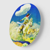 N. C. Wyeth cowboy Große Wanduhr (Winkel)