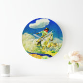 N. C. Wyeth cowboy Große Wanduhr (Zuhause)