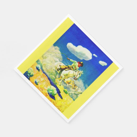 N. C. Wyeth Cowboy print Serviette (Ecke)