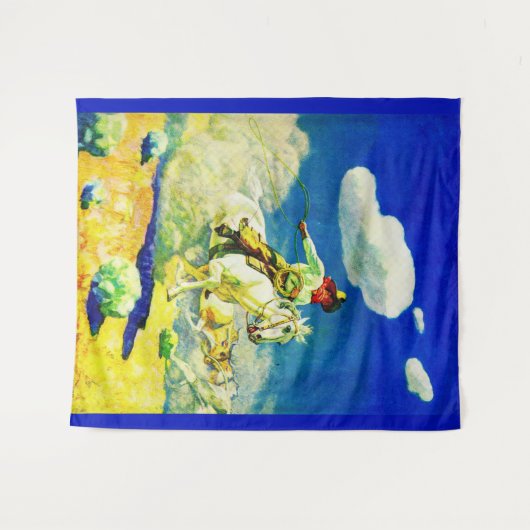 N. C. Wyeth Cowboy print Wandteppich (Vorderseite (Horizontal))